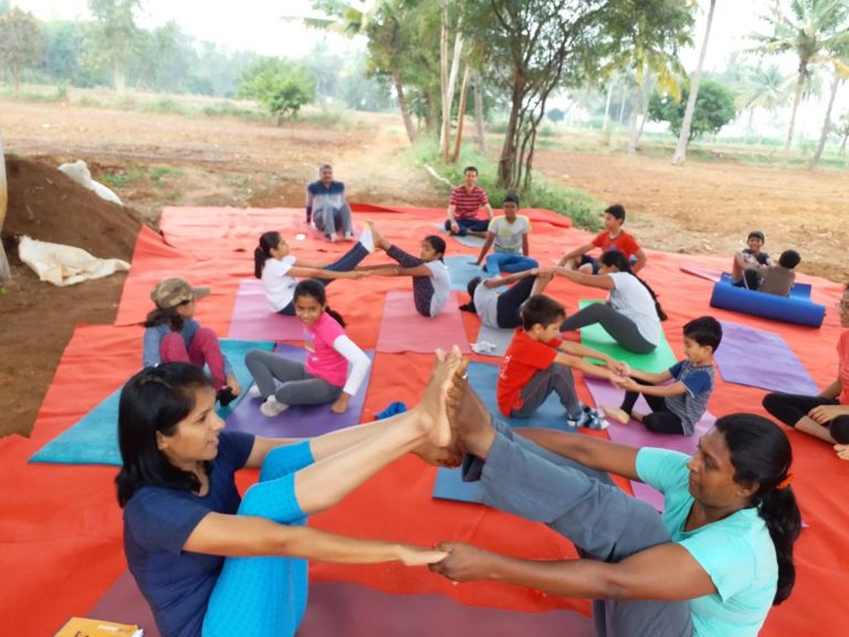 Yoga at farm