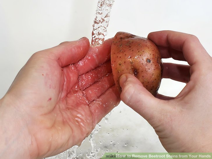 Potato for beetroot stain